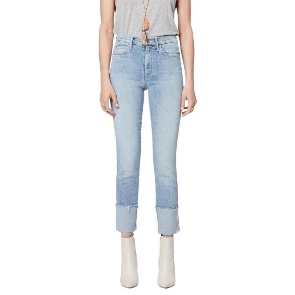 $243 Mother Denim Pony Boy Ankle Fray- Mapping It Out Size 26